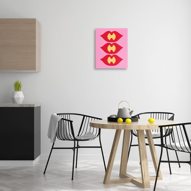 "Lips & Bowtie Pasta", art mural par Daphne Polselli bp-849_CN, H 20 po x l 16 po