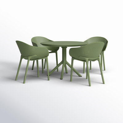 Farrah Sky Armchair 4 Person Dining Set