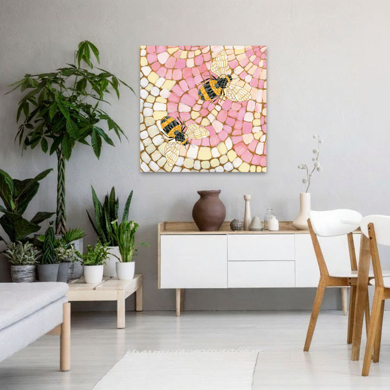 Botanical Mosaic Iii, art contemporain, H 36 po x l 36 po