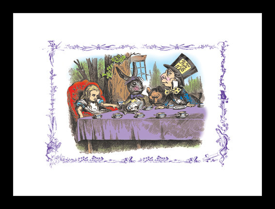 Alice in Wonderland a Mad Tea Party by Sir John Tenniel Framed Vintage Advertisement on Canvas Buyenlarge