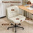 23.2" Wide Seat Mid-Back Leisure Height Adjustable Armless Office Chair Criss Cross Chair with Wheels