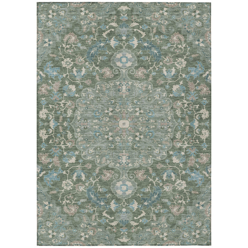 Machine Washable Indoor/Outdoor Chantille ACN2564 Global Rug, Basil, 3' x 5'