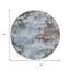 Tapis extérieur rond lavable abstrait bleu ciel et brun 8 pi