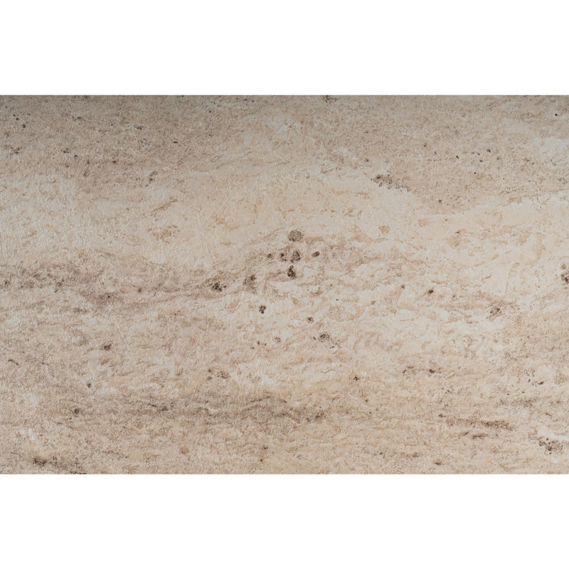 Modern Side Table with Wheeled Legs, Travertine Color, 11.8 x 24.8 x 15.7 inches | 100% Melamine Coated Particle Board, Thickness: 0.71 inches | Stylish Marble Design, Perfect for Living Room or Bedroom