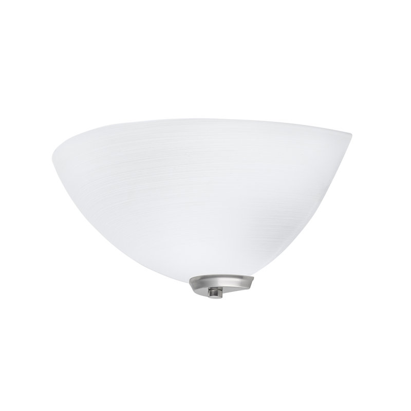 Maryjane Traditional Flush Wall Uplighter with Opal Swirl Glass Diffuser, Satin Nickel