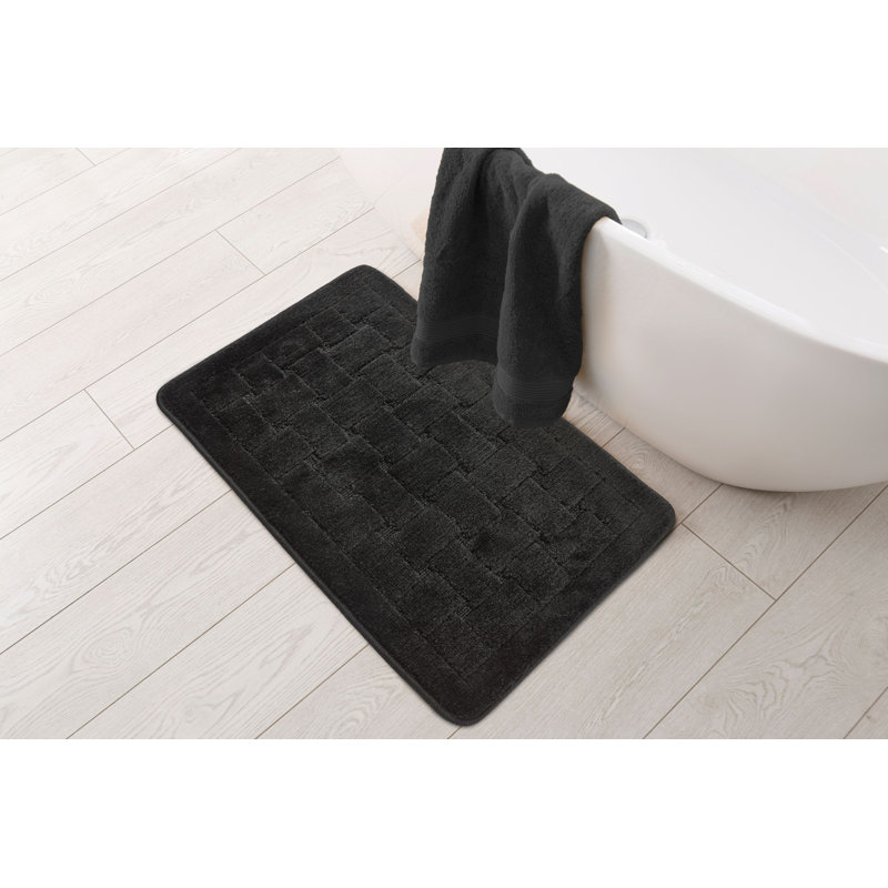 Architha Polypropylene Plastic Non-Slip Bath Mat, Black