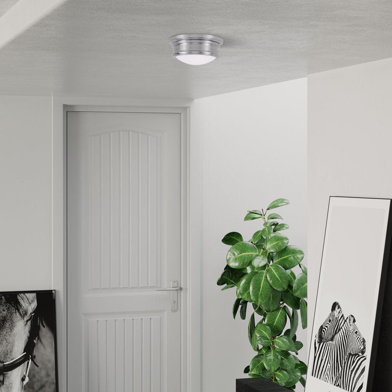 Tavernia Glass Flush Mount, 5.5" H x 13" W x 13" D, Brushed Nickel