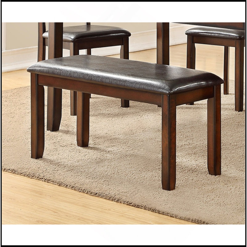 6 pièces-Ensemble de salle à manger de style classique, table rectangulaire, 4 chaises d'appoint et banc, meubles de salle à manger, panneau de fibres à densité moyenne, bois d'hévéa