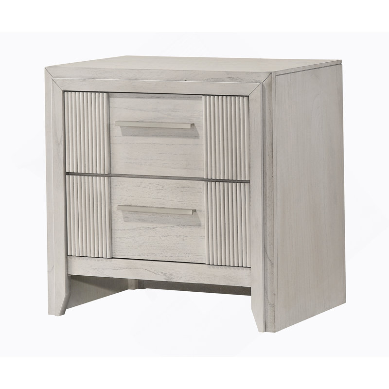Table de chevet 2 tiroirs, chevet en bois pour la maison