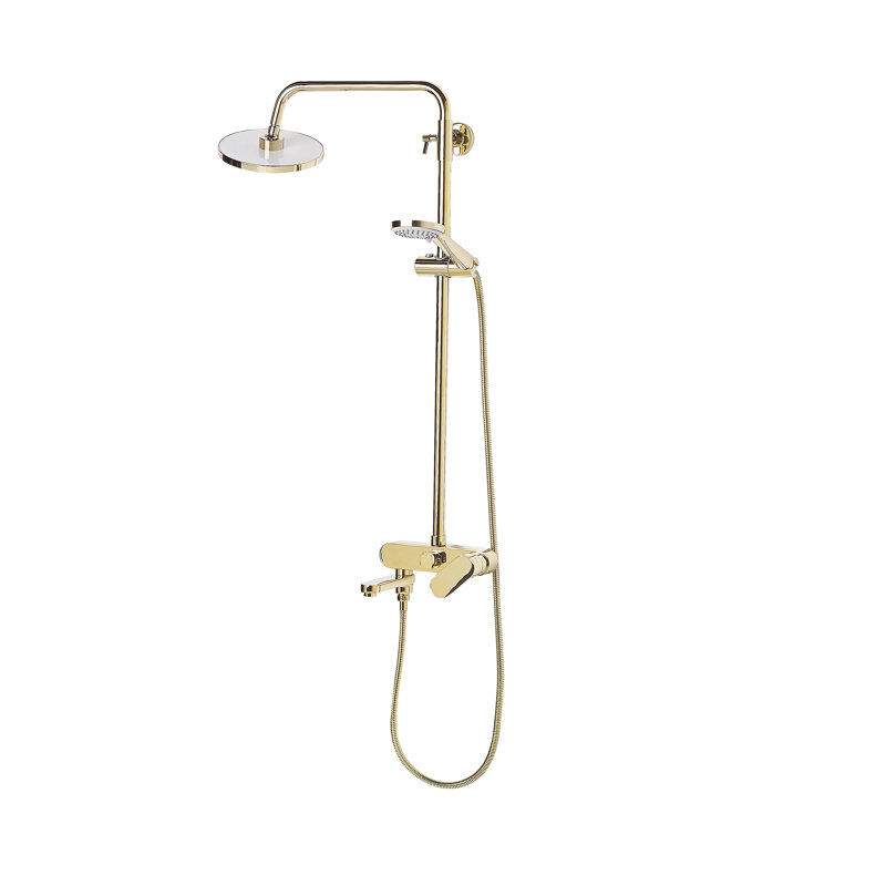 Milsom Thermostatic Shower with Dual Shower Head, Gold