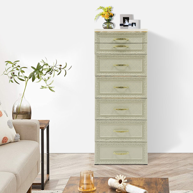 Storage Cabinet, Storage Organizer With Drawers And Wheels, Green