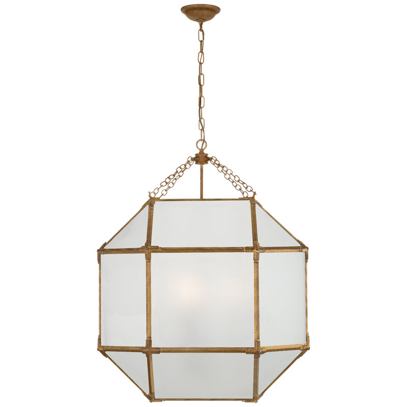 Suzanne Kasler Morris Small Lantern, Gray, 30.25" H x 23.25" W x 23.25" D, Gold