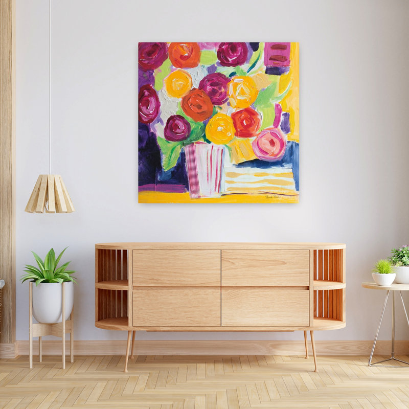 Art contemporain avec cercles abstraits, H 36 po x l 36 po