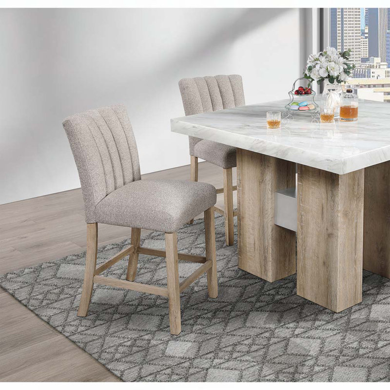 Wood Frame Bar Stools, Beige, Natural