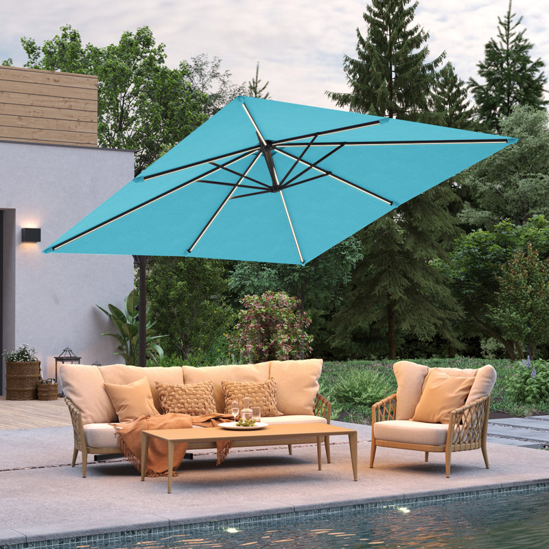 Parasol en porte-à-faux 98,4 po Dailan, Bleu lac