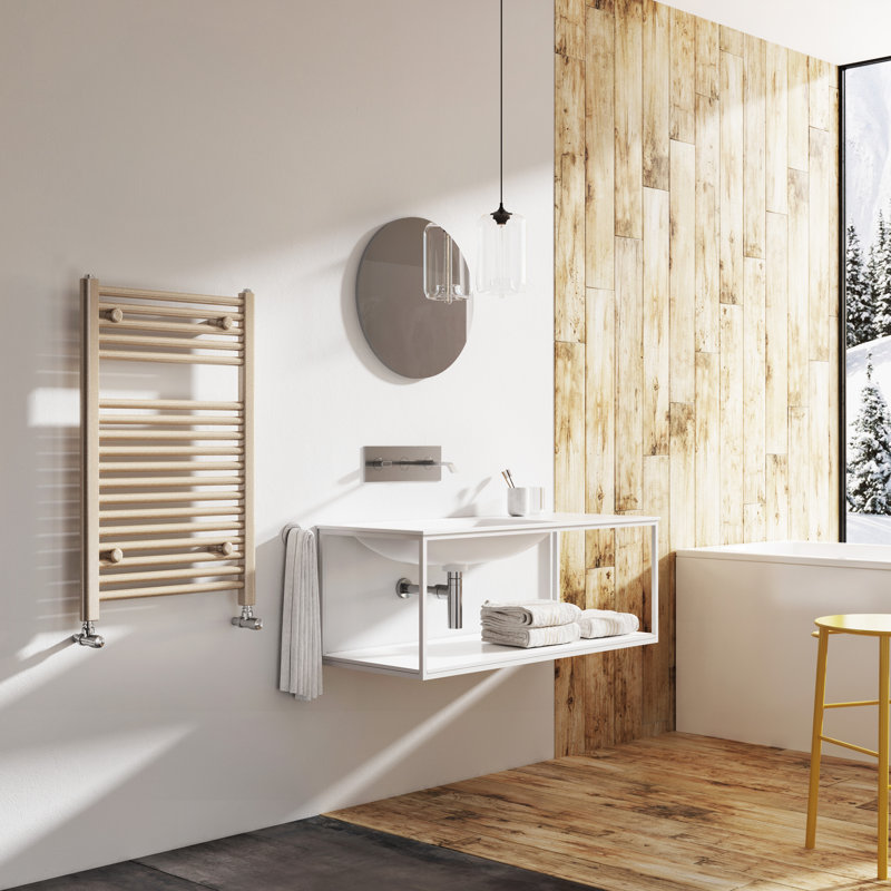 Straight Towel Rail Heated Towel Rails, 770mm H x 500mm W x 30mm D, Brown Metallic