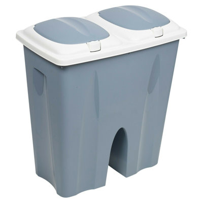 Annabesook Plastic Manual Lift Multi-Compartment Rubbish & Recycling Bin - 50L