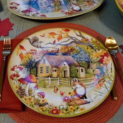 Woodland Critters Set of 4 Dinner Plates