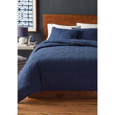 Shay Collection Navy 3 Piece Comforter Set
