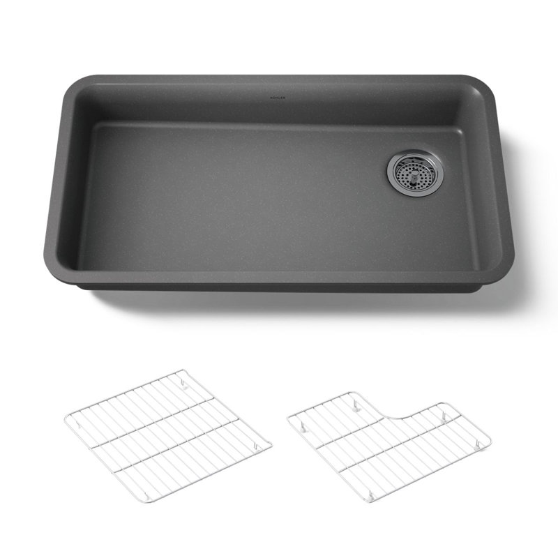 Cairn 33 In. X 18-5/16 In. X 5-11/16 In. Undermount Single-Bowl Kitchen Sink, Matte Graphite