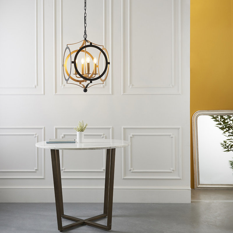 Natascha 4 - Light Geometric Chandelier, Matte Black/Gold