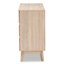 Commode 6 tiroirs au fini brun chêne de Bertran, style Mid-Century moderne, H 33,15 po x l 47,05 po x P 16,50 po