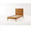 Lit plateforme simple en bois massif taille TG - acacia naturel, pieds évasés et structure renforcée en métal-1955434828