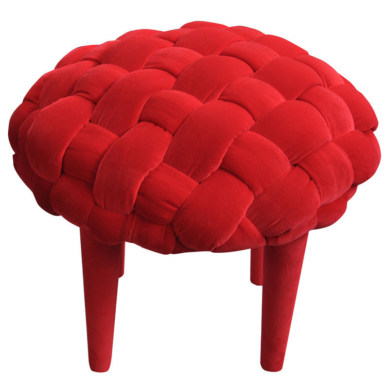 Solid + Manufactured Wood Accent Stool, Red