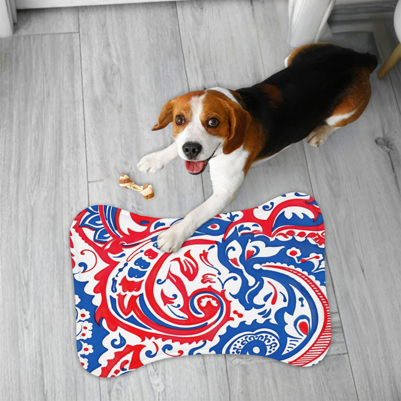 Tapis d'alimentation Ruby and Blue Paisley - 1 pièce, Petit (14 po)