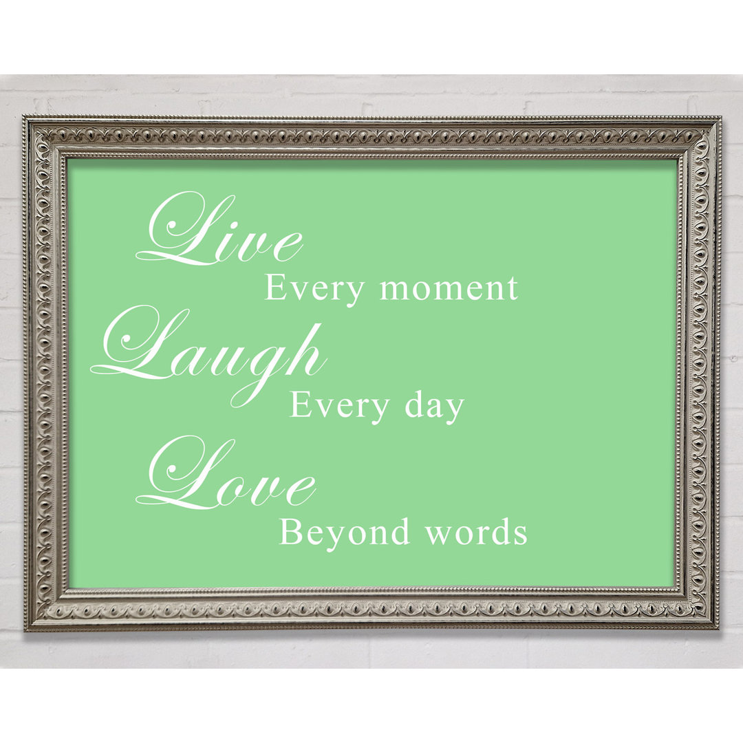 Gerahmtes Leinwandbild Love Quote Live Laugh Love White