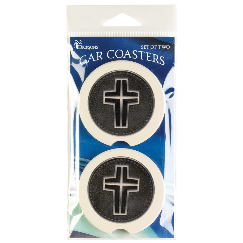 Ceramic Round 2 Piece Car Coaster Set