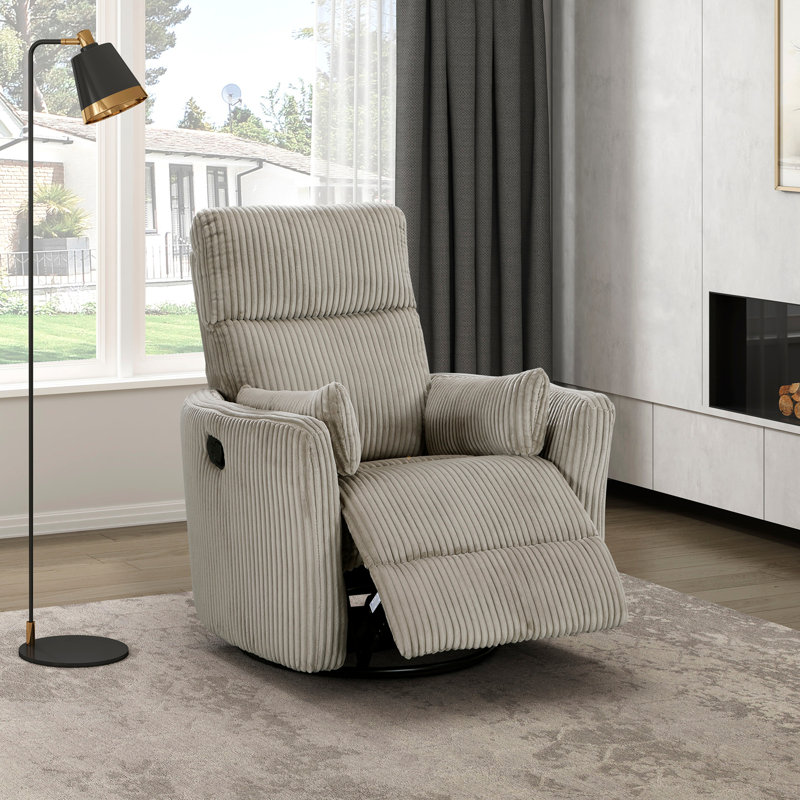 Accent Chair Swivel Glider, Taupe