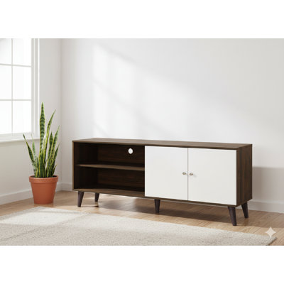 Meuble télé avec tablette et armoire 63 po
