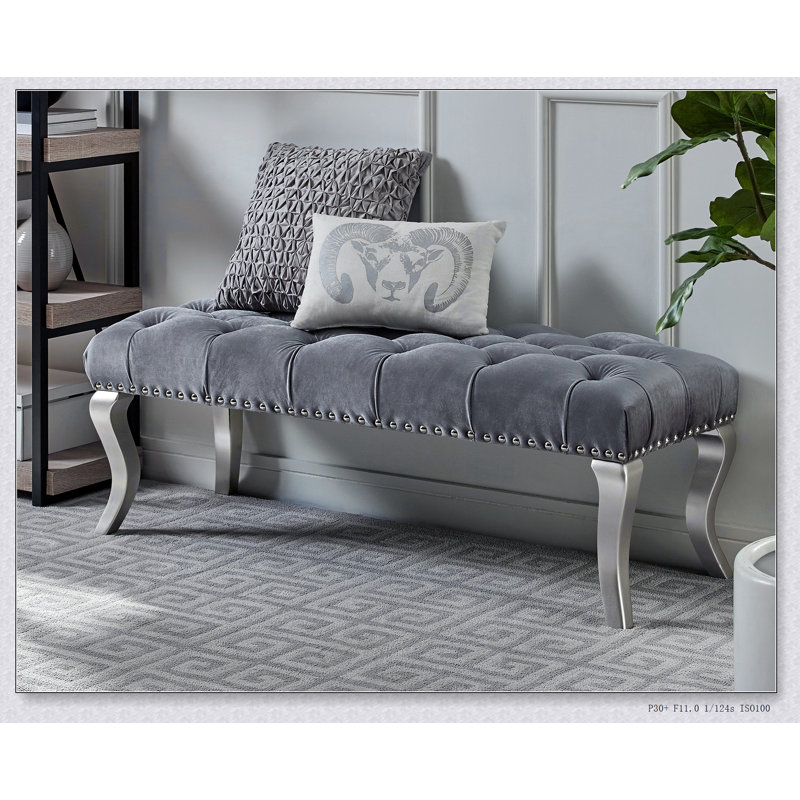 Banc rembourré Decor Maxem, Gris