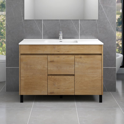 Buyce 48'' Single Bathroom Vanity with Ceramic Top