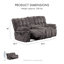 Ensemble de canapé inclinable manuel 2 pièces Prance-1513576126