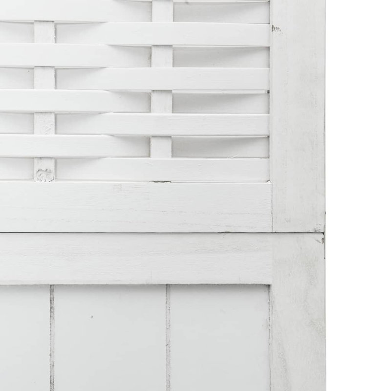  Paravent 5 panneaux en bois massif blanc Paulownia, H 86,6 po x l 70,9 po x P 0,63 po, Blanc, 5