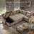 109.9"Chenille Sectional Sofa Bed U-Shaped Brown