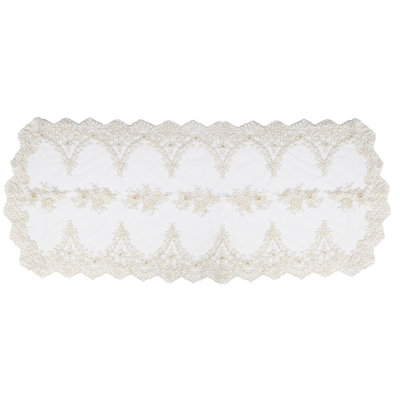 Lace And Pearl Embroidered Runner