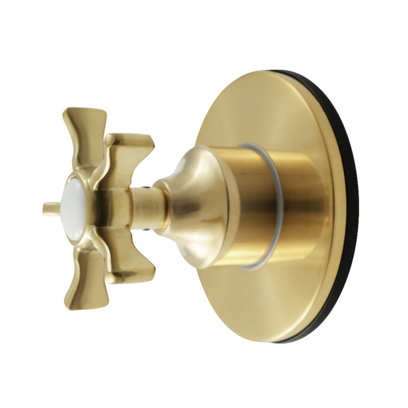 Kingston Brass Hamilton Single-Handle Six-Way Diverter Valve With Round Trim Kit, Brushed Brass