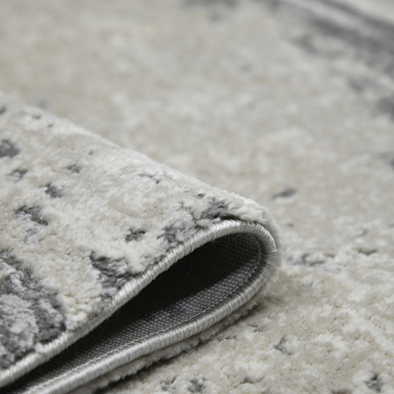 Nealle Transitional Abstract Durable Performance Gray/Beige Area Rug, Rectangle 2' x 3'