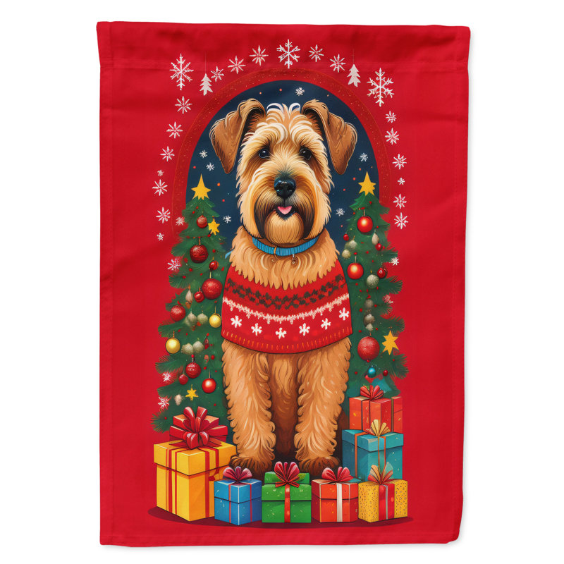 Drapeau de maison de Noël en polyester à double face H 40 po x l 28 po