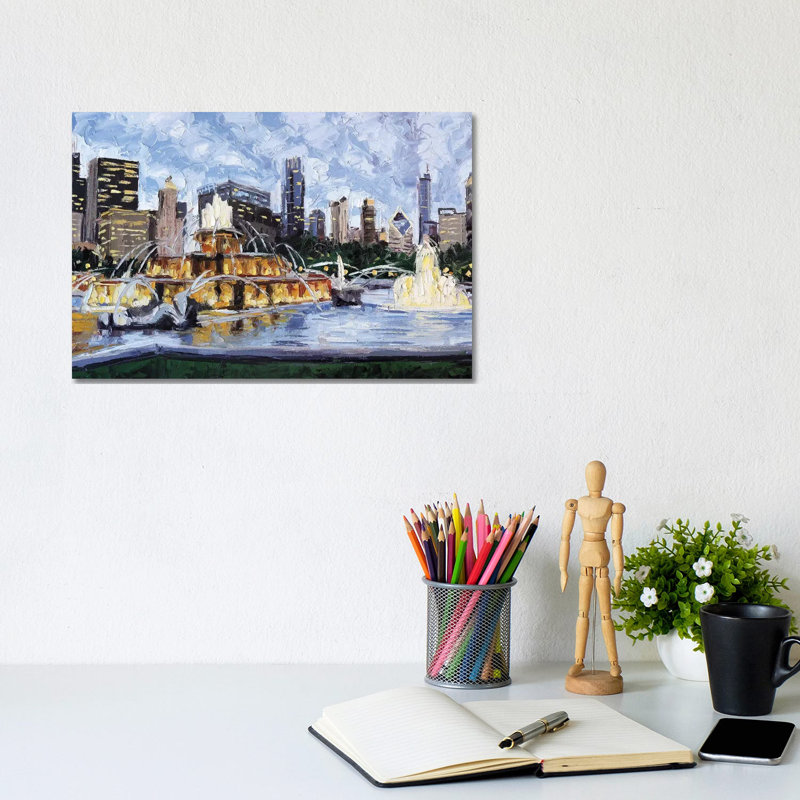 Buckingham Fountain by Roger Disney - Wrapped Canvas Gallery-Wrapped Canvas Giclée, 20.32 cm H x 30.48 cm W