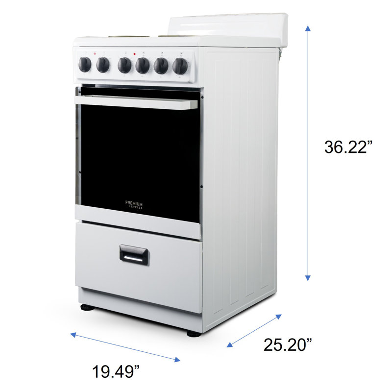 Premium White 20" Freestanding Electric Range with 4 Burners