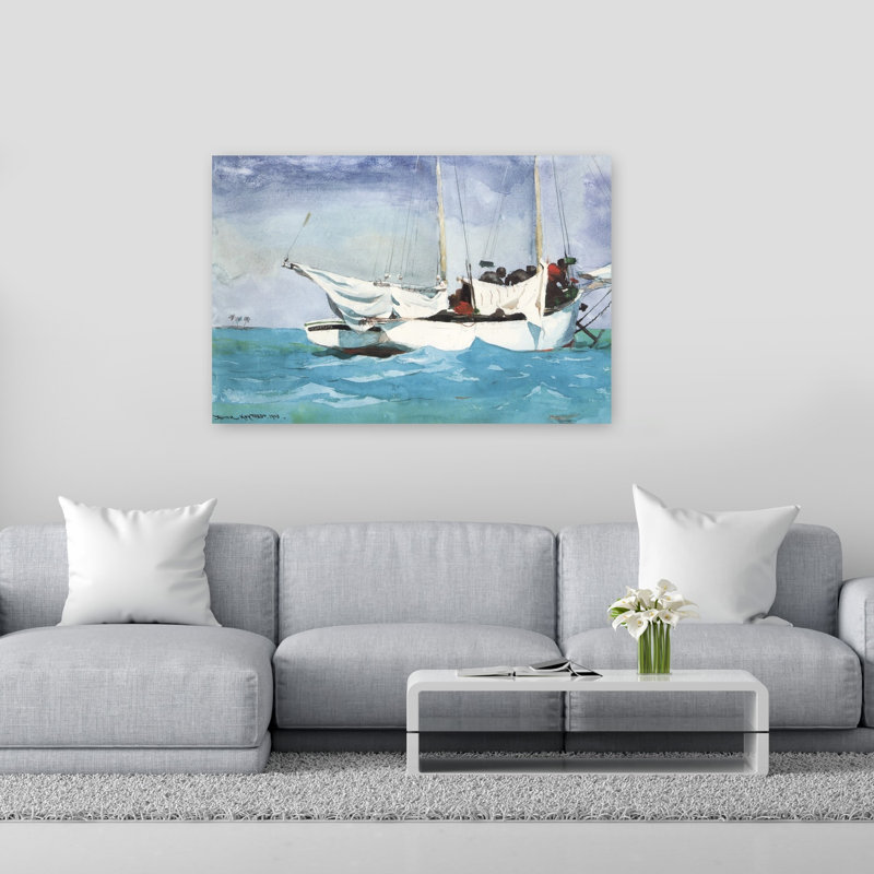 Key West, Hauling Anchor, 1903 Classic Coastal Ocean Wall Art Print by Winslow Homer - 1 Piece Wrapped Canvas Wall Art