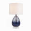 Lampe de table moderne en verre ombré de 61,6 cm (24,25 po) avec base en cristal et abat-jour cylindrique blanc, lampe de chevet contemporaine-1824837310
