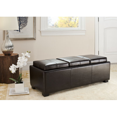 Faux Leather Ottoman
