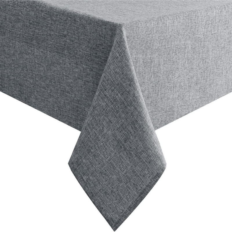 Nappe rectangulaire lavable, infroissable et résistante aux taches pour la table de salle à manger, Gris