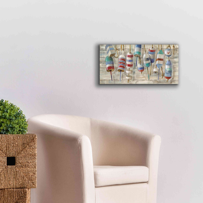«Summer Buoys» par Silvia Vassileva, art mural sur toile, H 12 po x l 24 po x P 0,75 po