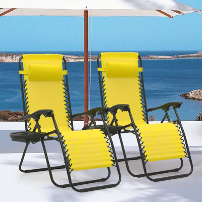 Ensemble de 2 chaises longues d'extérieur pliantes pour l'extérieur Zero Gravity Chairs